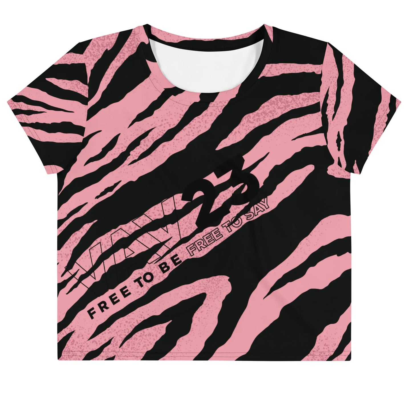 All over Crop Tee - Pink Zebra VAV.23