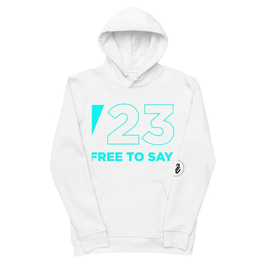 ECO HOODIE "FreeToSay23" White VAV.23