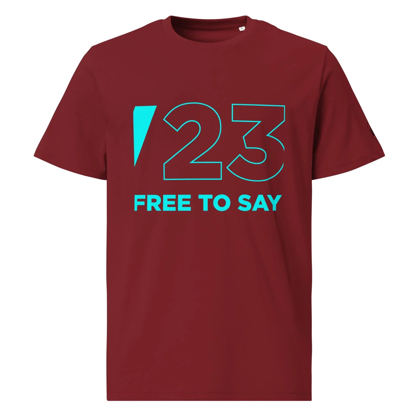 ORGANIC TEE "FreeToSay" Burgundy VAV.23