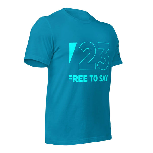 ORGANIC TEE "FreeToSay" Blu VAV.23